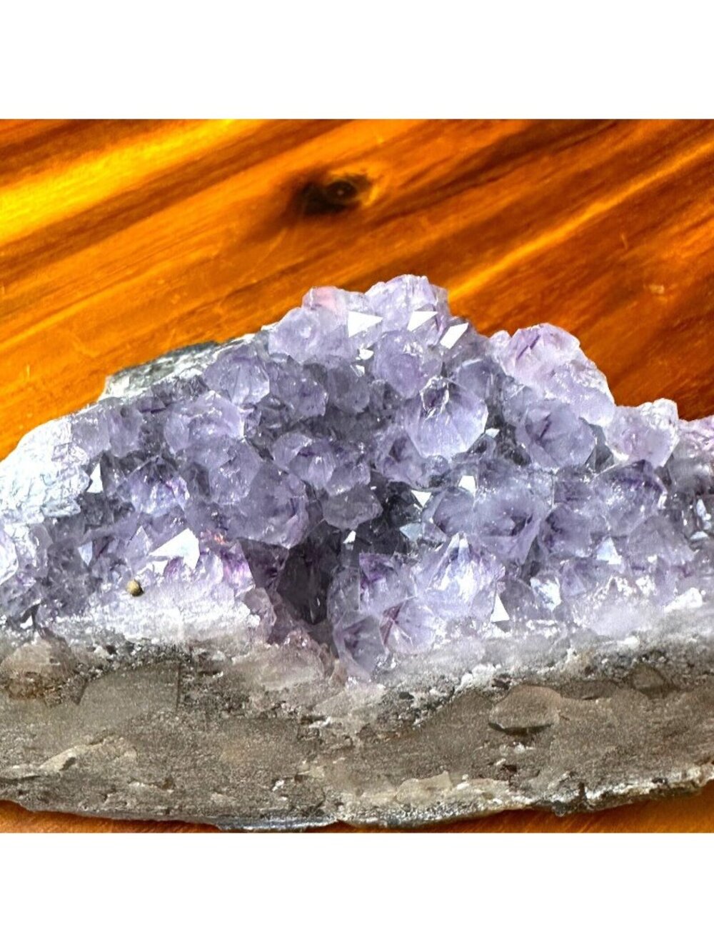 Amethyst Crystal Cluster Geode Specimen With Natural Purple Quartz Points For Di